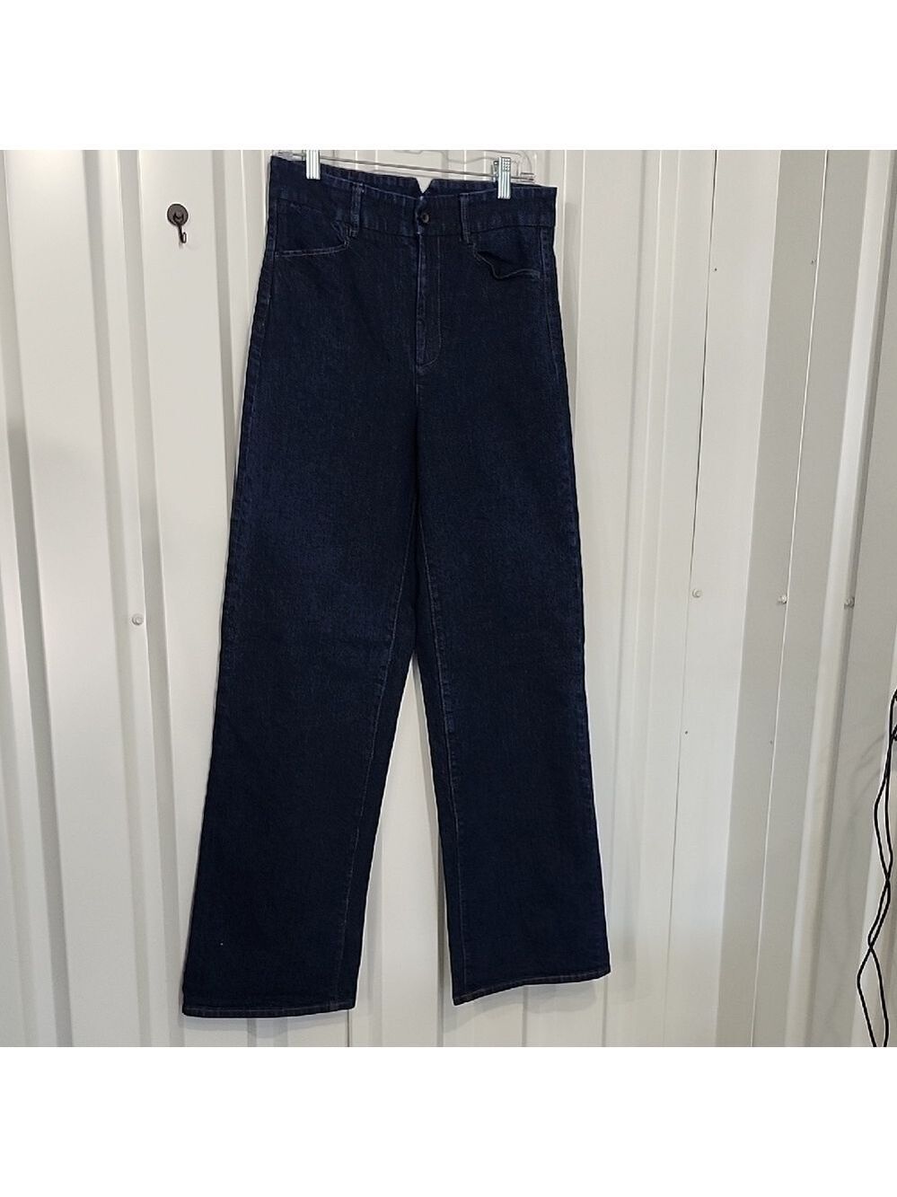 PAIGE Sasha Deep Indigo Wide Leg Jeans Size 29 High Rise Dark Wash